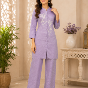 Purple Cordset White Work