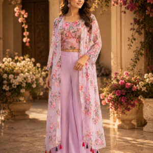 Plazo Top With Orangza Sharag