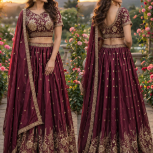 Handwork Crop Top With Skirt