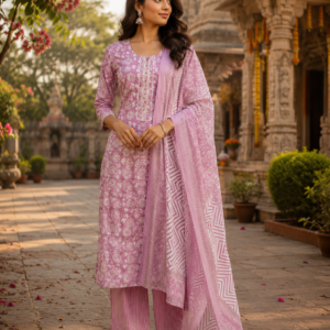 Cotton Printed Suit With Dupatta