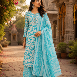 Cotton Printed Suit With Dupatta