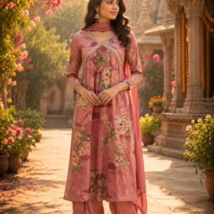 Alia Pattern Pure Peach Multi Color