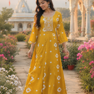 Single Long Kurti Yellow