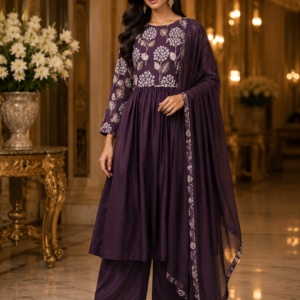 Wine Color Anarkali