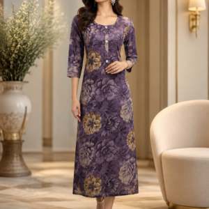 Purple Printed Single Kurti