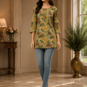 Green Multi Short Kurti