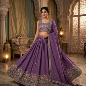 Purple Lehenga Heavy Full Duppata