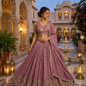 Onion Work Lehenga With Figure Work