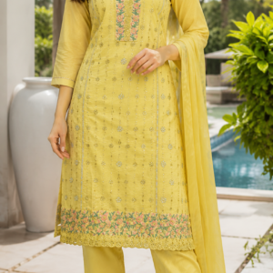 Yellow Chanderi Suit